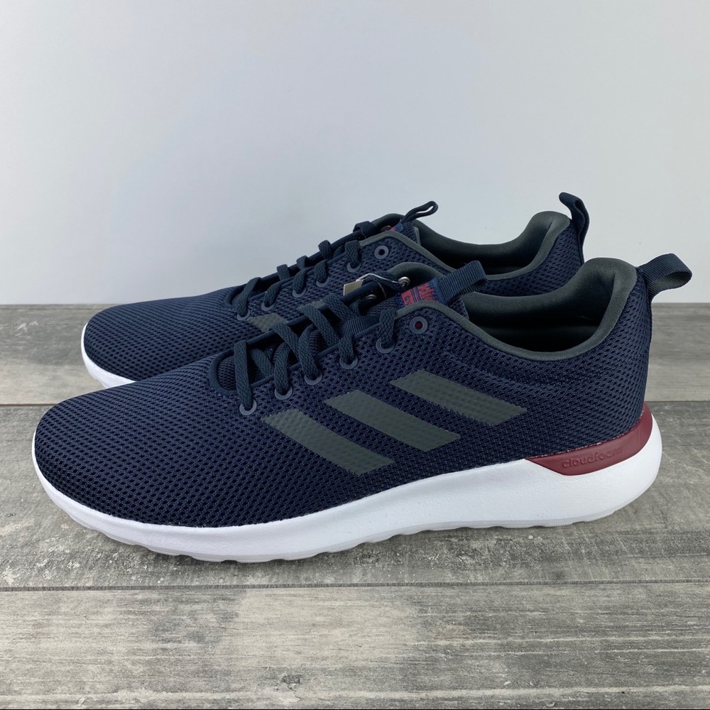 Adidas Lite Racer Cln Running Shoes Blue/Grey/Red - Picture 3 of 8